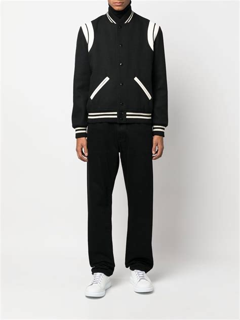 ysl teddy jacket black|farfetch YSL bomber jacket.